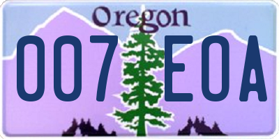 OR license plate 007EOA