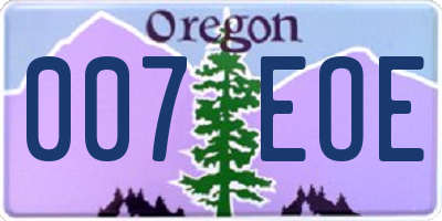 OR license plate 007EOE