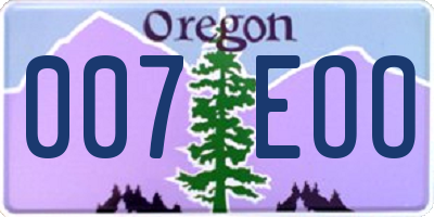 OR license plate 007EOO