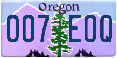 OR license plate 007EOQ