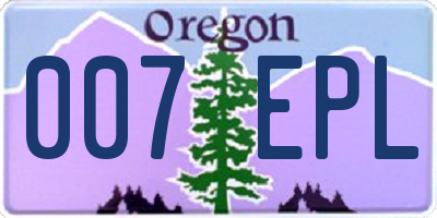 OR license plate 007EPL