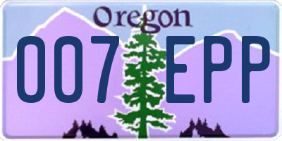 OR license plate 007EPP
