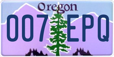 OR license plate 007EPQ