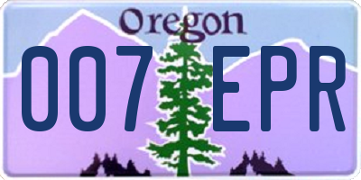 OR license plate 007EPR