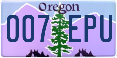 OR license plate 007EPU