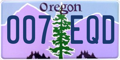OR license plate 007EQD