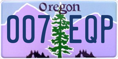 OR license plate 007EQP