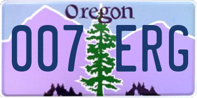 OR license plate 007ERG
