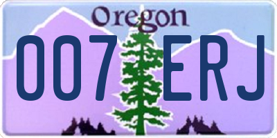 OR license plate 007ERJ
