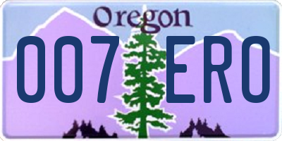 OR license plate 007ERO
