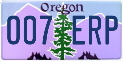 OR license plate 007ERP