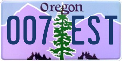 OR license plate 007EST