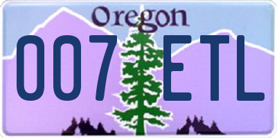 OR license plate 007ETL