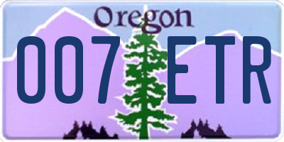 OR license plate 007ETR