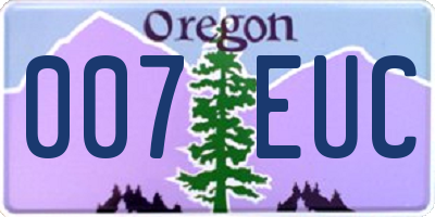 OR license plate 007EUC