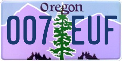 OR license plate 007EUF