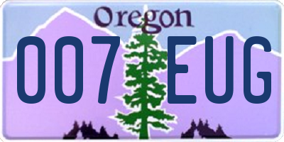 OR license plate 007EUG