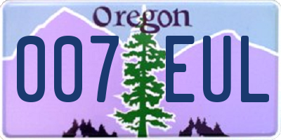 OR license plate 007EUL