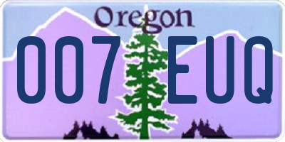 OR license plate 007EUQ