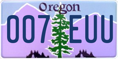 OR license plate 007EUU