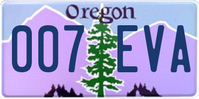 OR license plate 007EVA