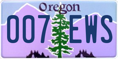 OR license plate 007EWS