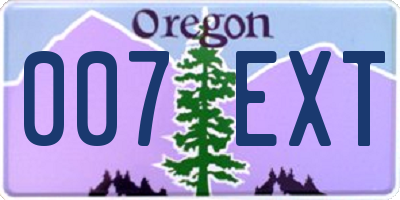 OR license plate 007EXT