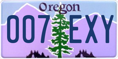 OR license plate 007EXY