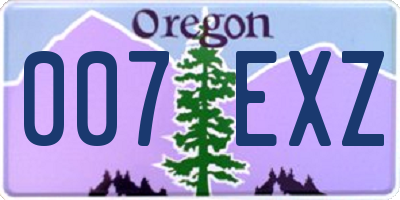 OR license plate 007EXZ