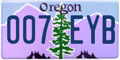 OR license plate 007EYB