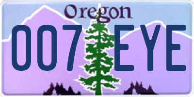 OR license plate 007EYE