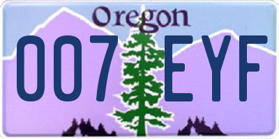 OR license plate 007EYF