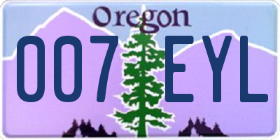 OR license plate 007EYL