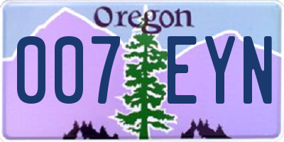 OR license plate 007EYN