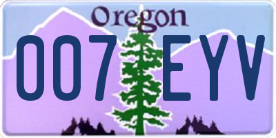 OR license plate 007EYV