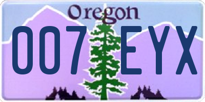 OR license plate 007EYX