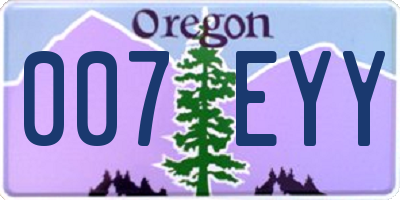 OR license plate 007EYY
