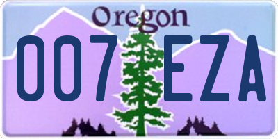 OR license plate 007EZA