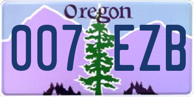 OR license plate 007EZB