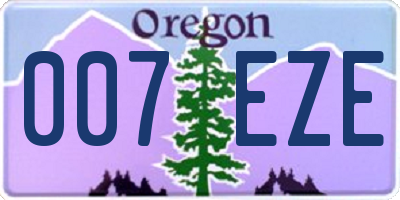 OR license plate 007EZE