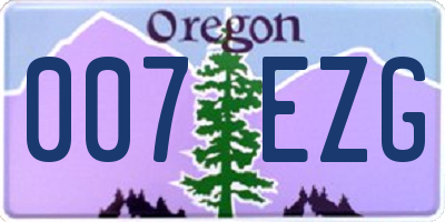 OR license plate 007EZG
