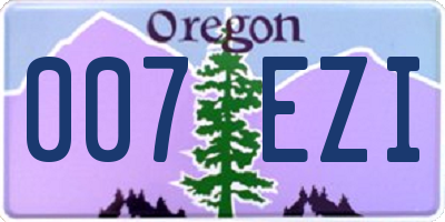 OR license plate 007EZI