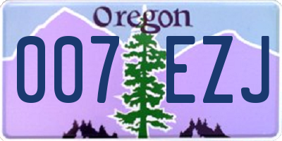 OR license plate 007EZJ