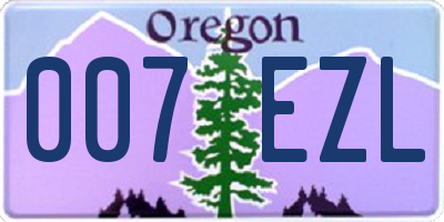 OR license plate 007EZL