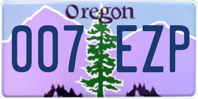 OR license plate 007EZP