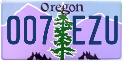OR license plate 007EZU