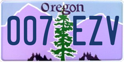 OR license plate 007EZV