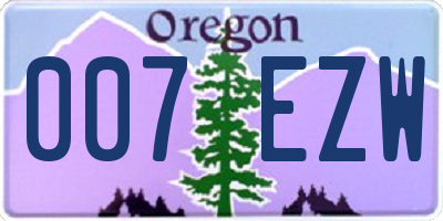 OR license plate 007EZW