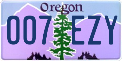 OR license plate 007EZY