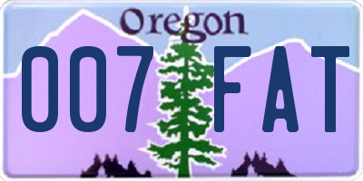 OR license plate 007FAT